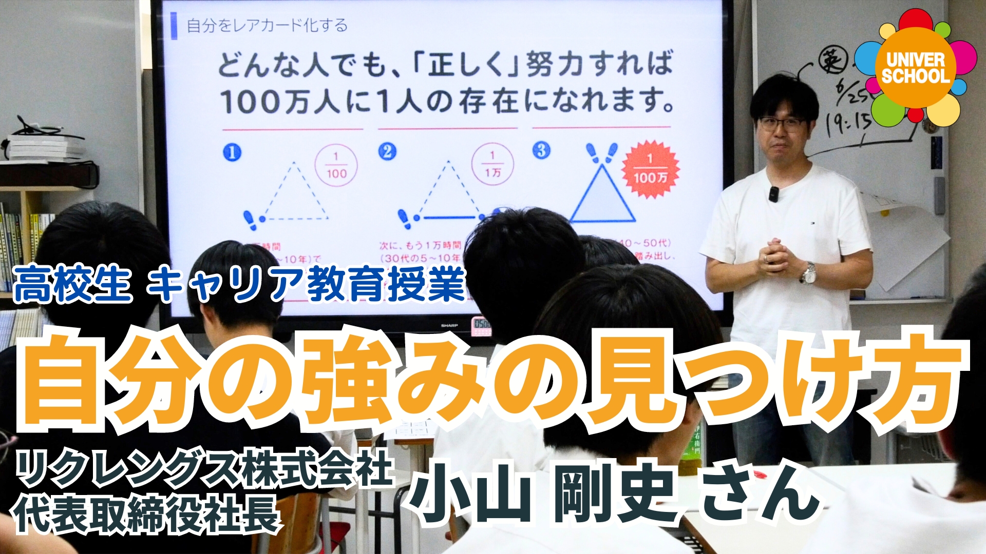 自分の強みをどうやって見つけたらいいのか？ グループワークも行いながら考えていきました！ 高校生にとって今まで考えたことのなかった授業となったと思います。