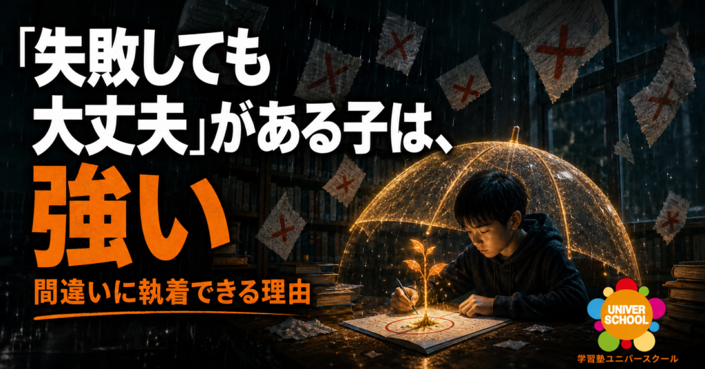 失敗を恐れて挑戦できない子へ｜「間違えても大丈夫」がある子は強い — 下書き 編集 | | ゴミ箱へ移動 | プレビュー | 複製 | 新規下書き